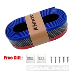 Universal Carbon Fiber Front Bumper Lip Protector - Scratch - Resistant, Collision - Resistant, Easy Installation, Premium Look (D blue)