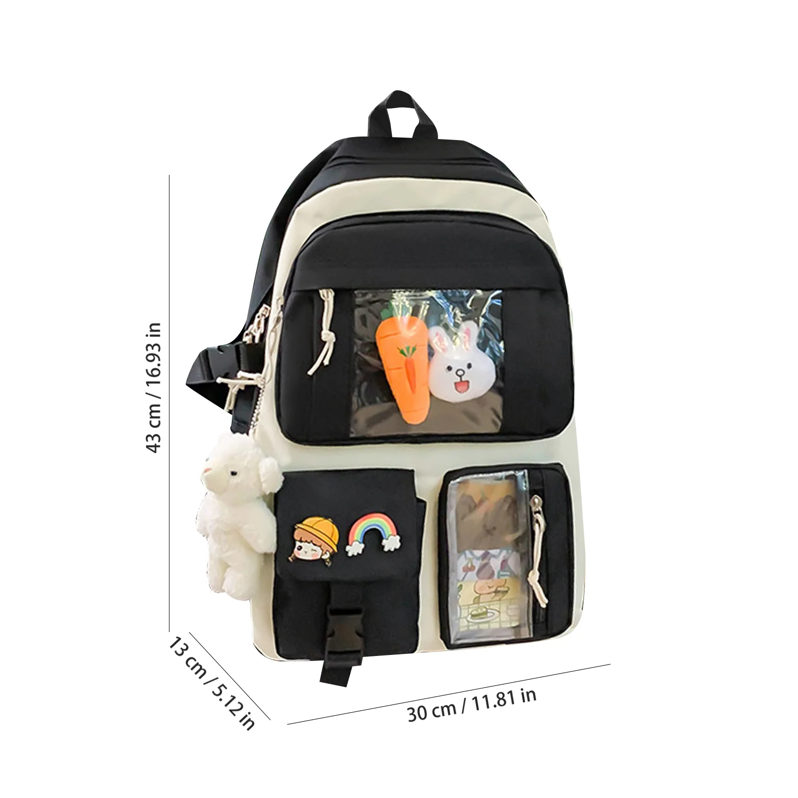 Kawaii Backpack For School Cute Aesthetic Kids Elementary Kindergarten With  Kawaii Pin And Accessories Chains Mochilas Escolares Para Niñas Toddler