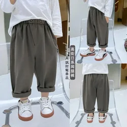 2023 Boy's Pants & Capris Korean Loose Casual Pants for Kids Spring Autumn Solid Trousers Cotton Children Trousers