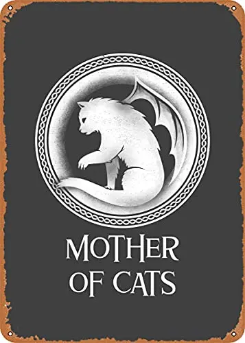 

Mother of Cats Cat Mom Vintage Look Metal Sign Patent Art Prints Retro Gift 8x12 Inch