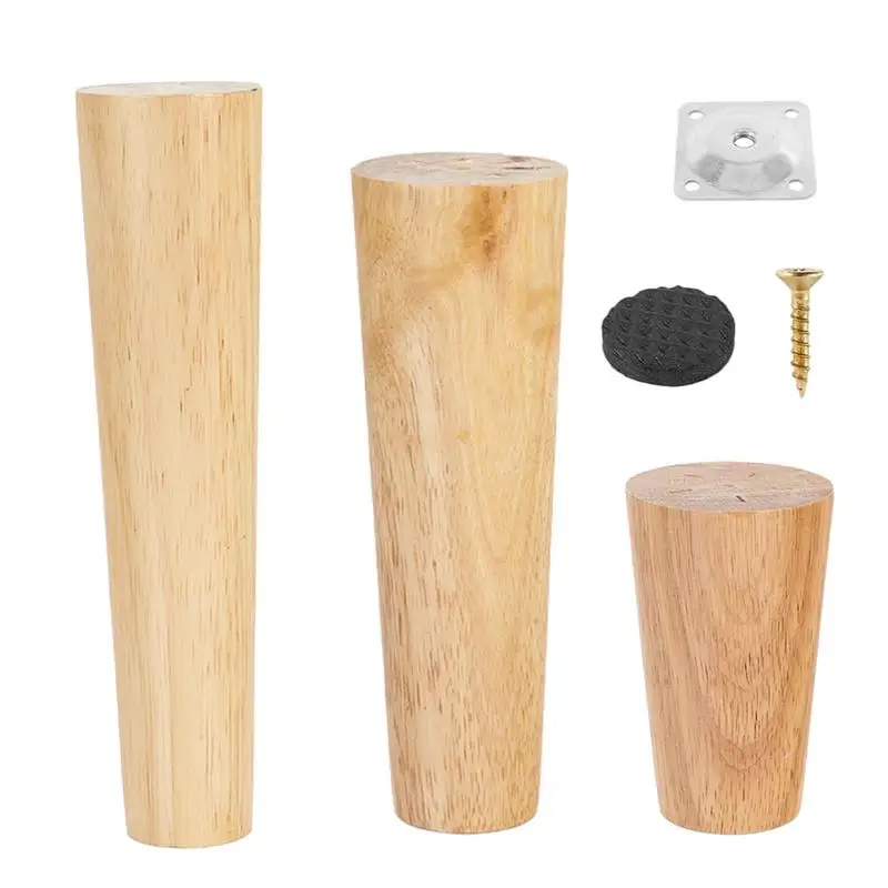 

Furniture Leg Sofa Legs Sofa Replacement Wooden Leg Set Of 4 Solid Wood Turned Spindle Bun Feet With Screw Mounting Plate For