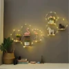 Metal Floating Wall Shelf Sundries Storage Holder Living Room Home Decoration Wall Mounted Hexagon Shelf Handicraft Display Rack 2