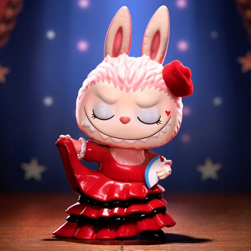 

Настоящая Labubu Flamenco, Сделайте свою дебютную серию, модель кавайной девушки в красном платье, фигурка Labubu, настольные игрушки на день рождения