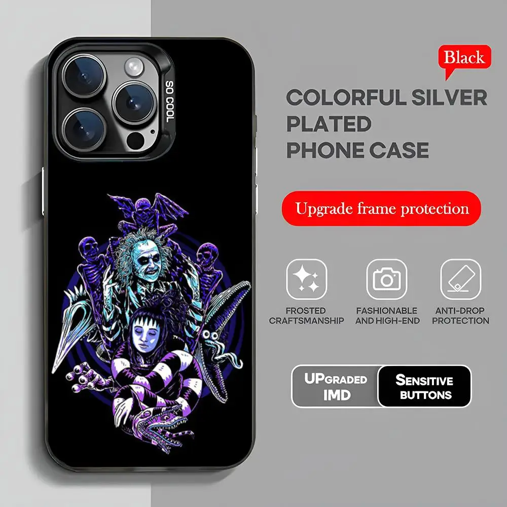 thumbnail image 1 of Funda para teléfono B-Beetlejuice 2 2024 IMD para iPhone 16 15 Pro XR XS 7 8 Plus SE2024 Funda para teléfono a prueba de golpes de color, 1 of 5