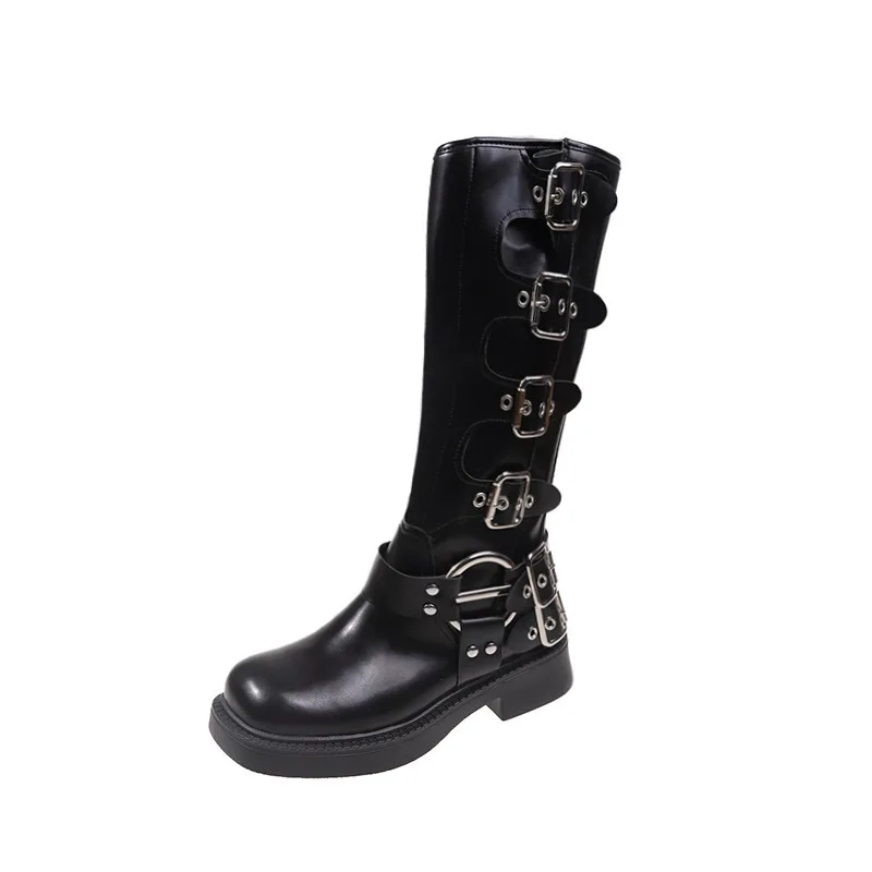 Lady Boots Women's Rubber Shoes Rain Sexy High Sexy Luxury Designer Square Toe Winter Footwear Boots-women