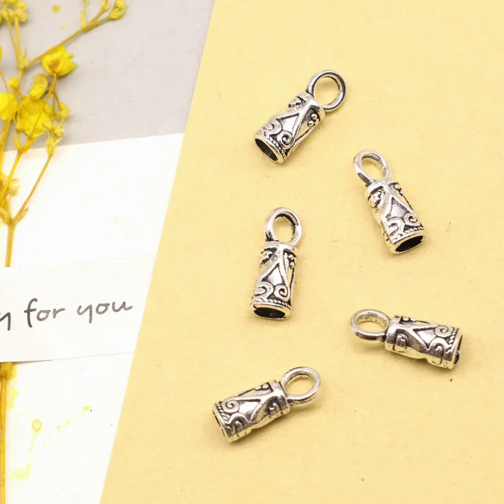 

20pcs 5x13mm Tassel Cap Bead Caps Jewellery Making Pendants Children Diy Jewelleri Antique Silver Color