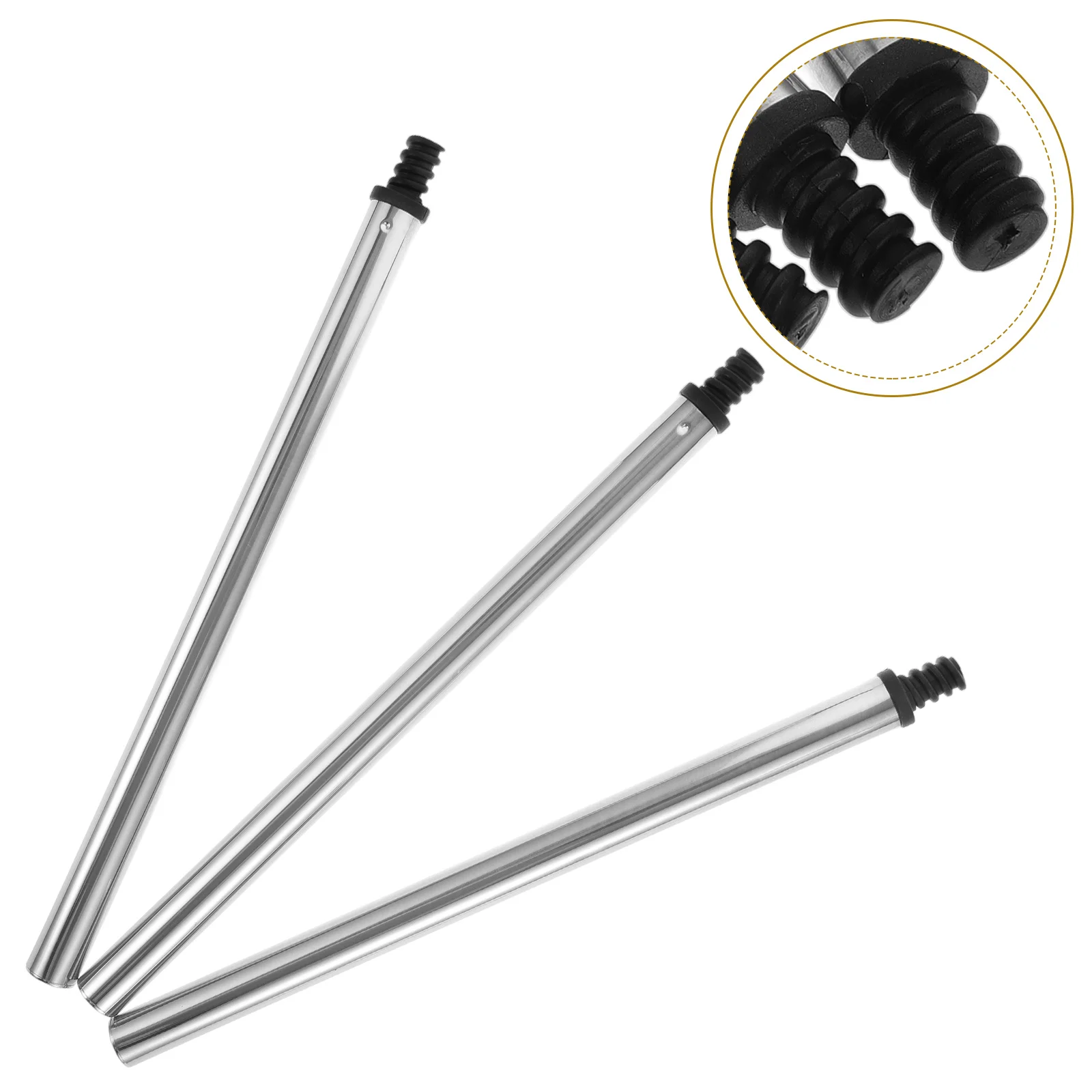 3 Pcs Toilet Brush Accessories Fittings Screw Connector Scrub Handles Sticks Pole Attachments Appendix Replace toilet brush set