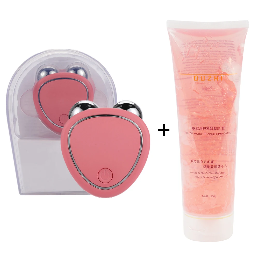 Beauty Massager Cold Gel Microcurrent Face Lifter v line Anti-Wrinkle Roller Skin Tightening Rejuvenation Facial lifts Slimming 2
