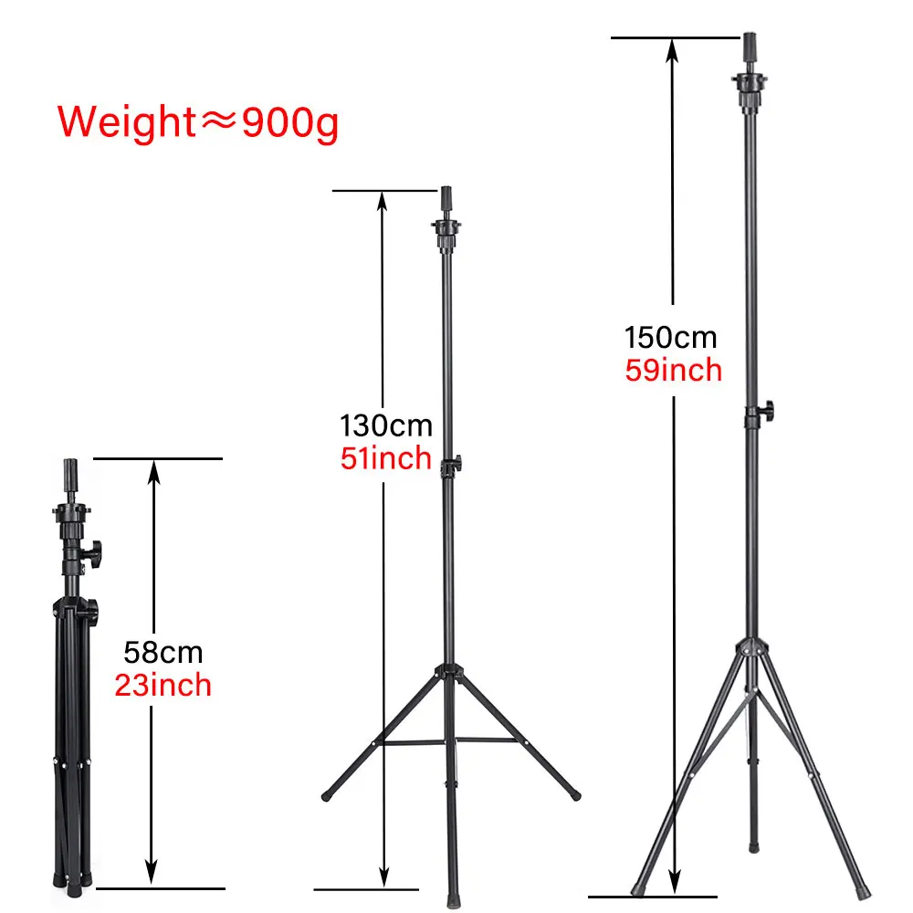 가발 스탠드 삼각대 마네킹 헤드 스탠드, 화장품 미용 훈련 헤드용 조절 거치대, 150cm