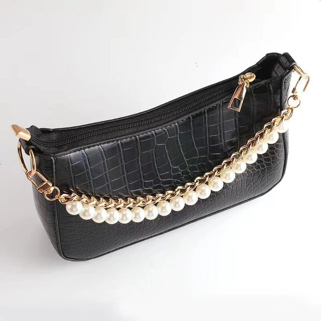 Imitation Pearl Bag Decoration Bag Strap Shoulder Bag Chain Handbag Belt
