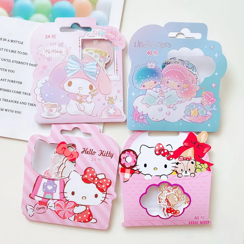 

Sanrio Kawaii Anime Cartoon Cinnamoroll Cute Girl Heart Ins Copper Plate Sticker Pack Diy Hand Account Stickers Children Toys