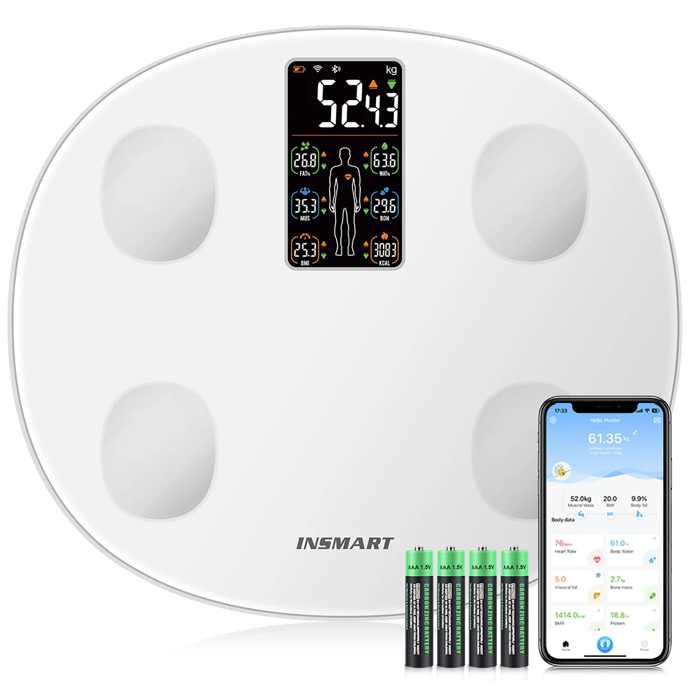 Electronic Scale Weight Scale INSMART Smart BMI Scale Smart Digital Body Weighing Scale Body Fat Composition Analyzer Bathroom Weighing