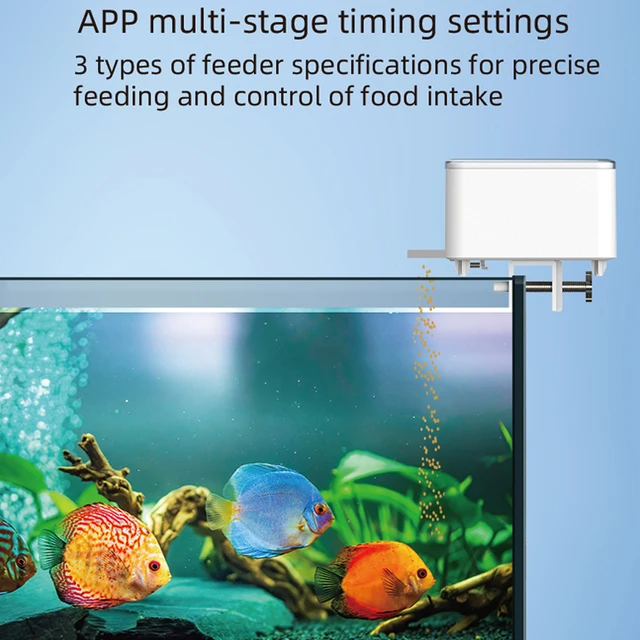 WiFi Smart Automatic Feeder Aquarium Goldfish Timing Feeder 100ML Large Capacity APP Control Feeding Records Remind Fish Feeder 3