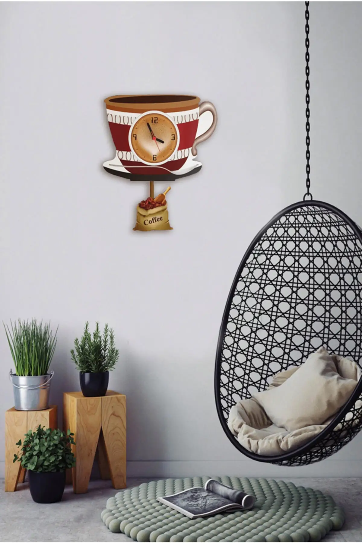 Coffee Cup Swinging Pendulum Kitchen Wall Clock 2021 Home-Kitchen Decoration - Image 4