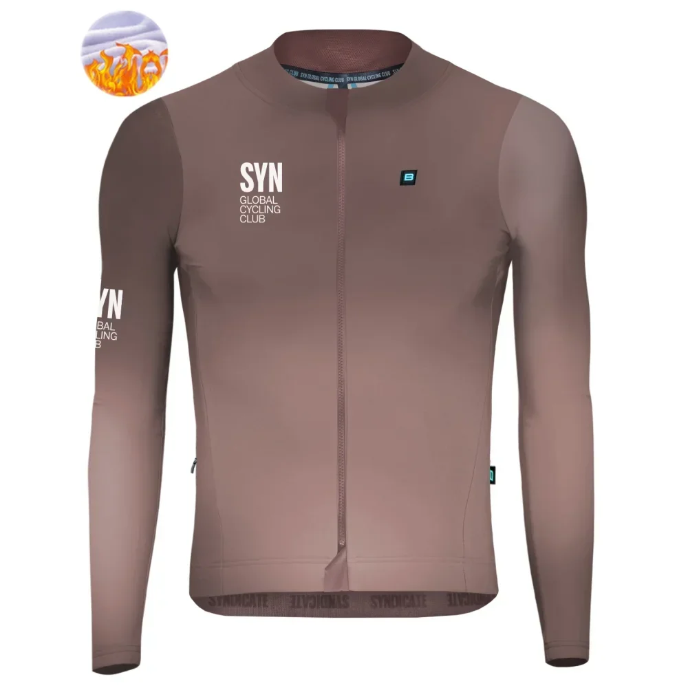 SYN Cycling Jersey Men's Set Cycling Clothing Winter Road Race Bike Shirt Suit MTB Long Sleeve Bicycle Thermal Jacket Suit Ropa