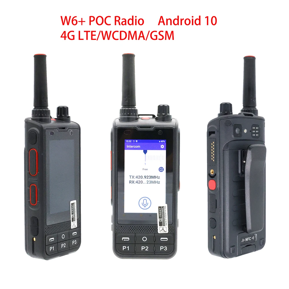 Новинка 2024, рация W6 +, сеть 4G, Wi-Fi, Android 10, разблокировка, LTE/WCDMA/GSM, POC, радио, работает с реальным PTT Zello