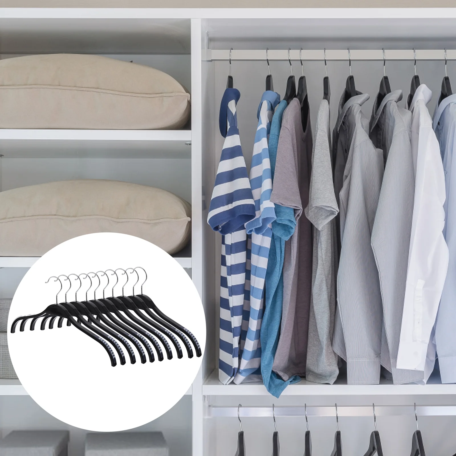 

1 Set 10 Pcs Clothing Hangers Coat Hangers Plastic Traceless Clothes Hangers
