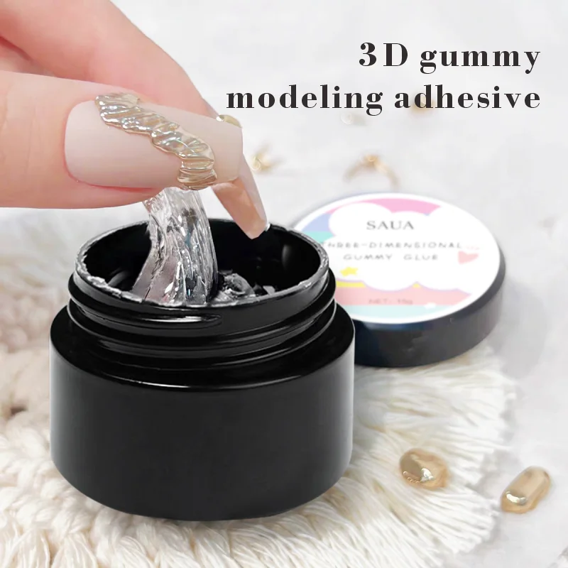 Solid Nail Glue Gel for 3D Sculpture and Art Design, Non-Stick Extension Formula (15g)