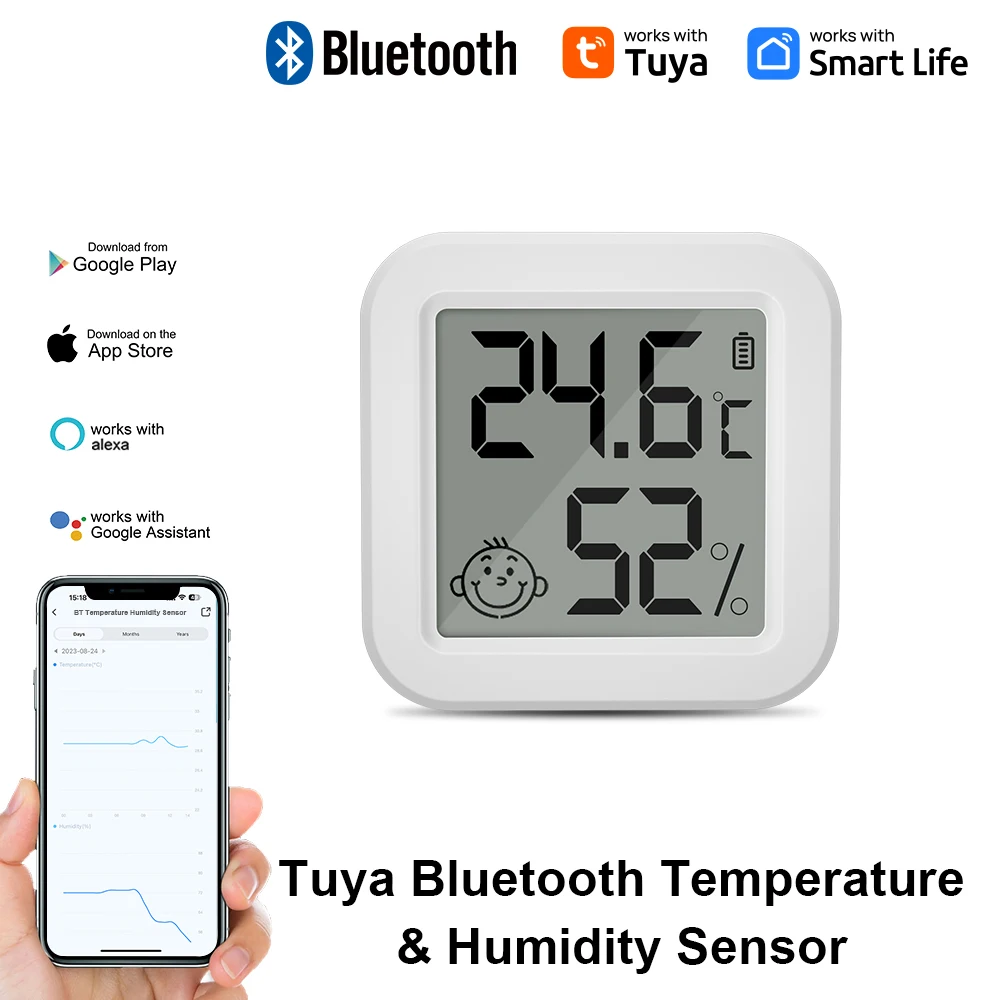 Newest Tuya Bluetooth Temperature Humidity Sensor LCD Thermometer Mini Smart Ele