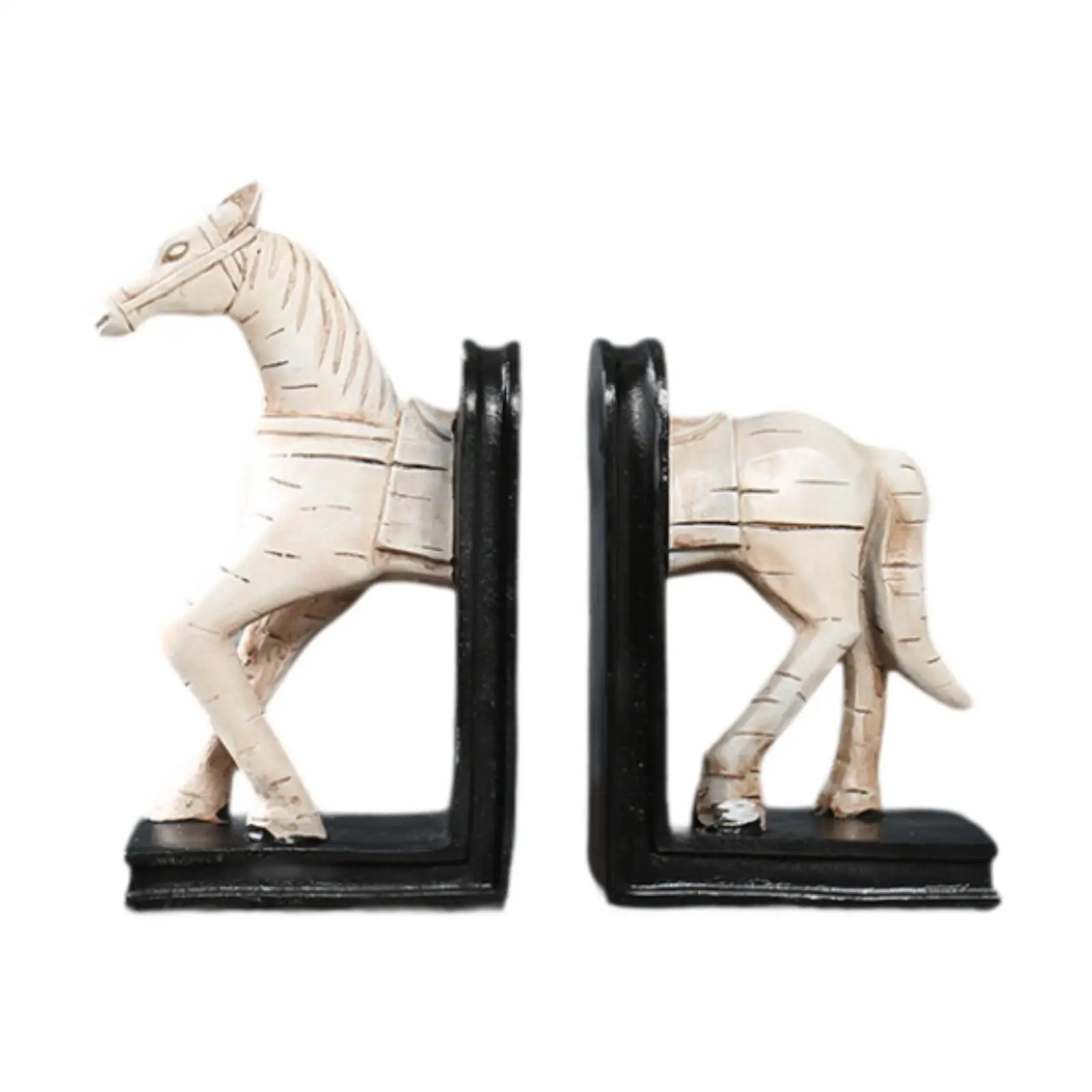 Horse Decorative Bookends Book Ends to Hold Books Anti Slip Base Horse Figurine