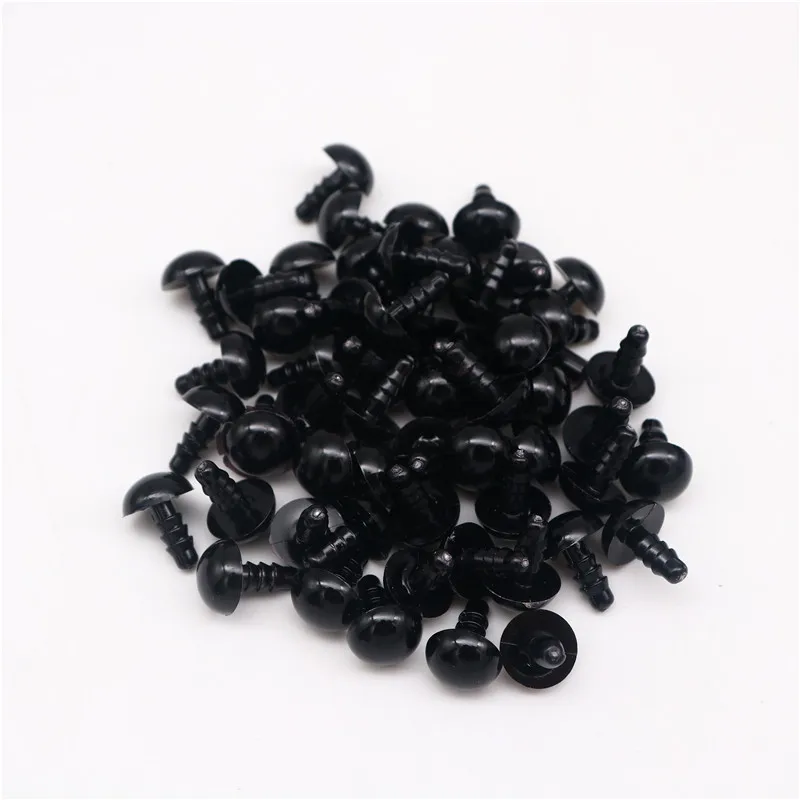 Black Plastic Safety Eyes for DIY Crafts and Doll Decoration (50/100pcs)