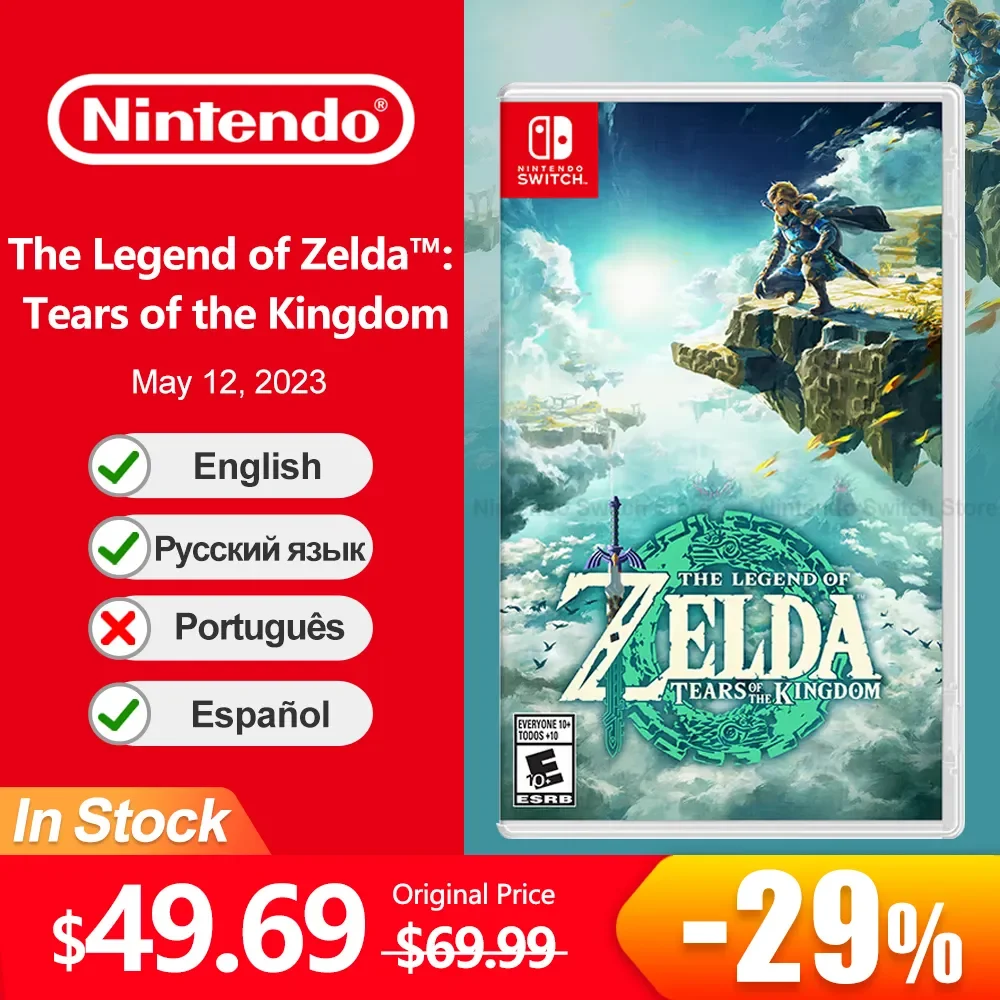 Nintendo Switch Game Deals Zelda : Tears Of The Kingdom Physical Game Card In Stock 1 Player Action Genere Per Console Di Gioco