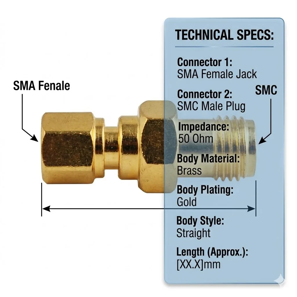 SMA Female to SMC Male RF Coaxial Adapter Connector