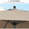 Patio Market Umbrella Outdoor Table Sun Umbrellas with Crank 8 Aluminum Sturdy Ribs for Pool Deck Backyard 9' X 11.5' 4