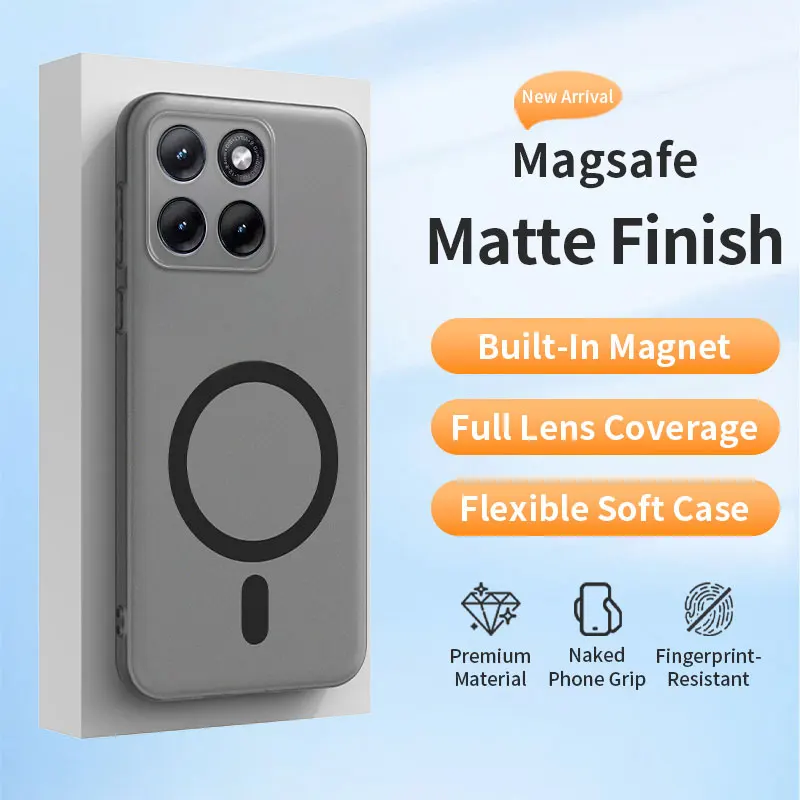 Luxury Matte Soft TPU Magnetic Back Cover Anti-Drop Phone Case