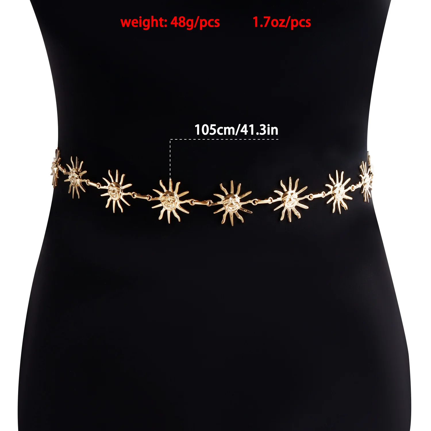 Punk Hip Hop Style All-match Waist Chain Sun Vintage Metal