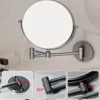 Telescopic Dressing Mirror Wall Mounted 8 Inch Magnifying Two-Sides Mirror Space Aluminum Black Makeup Mirror Cosmetic Lady Gift 5