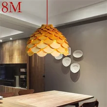 

8M Luxury Chandelier Wood Color Modern LED Lighting Creative Decorative Fixtures For Home Living Dining Room Bedroom