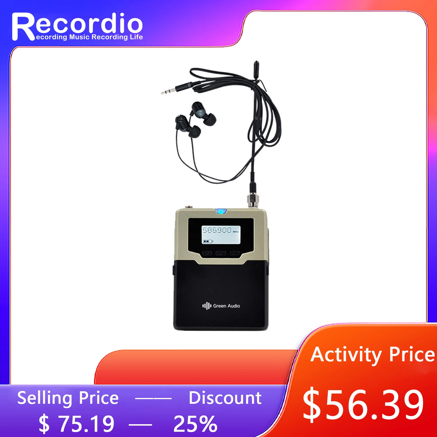 Gaw-Bs560 Wireless Monitor Performance Stage Singer Band Prove Sistema Di Ritorno Dell'Orecchio Dispositivo Di Ritorno Stereo Per Bodypack