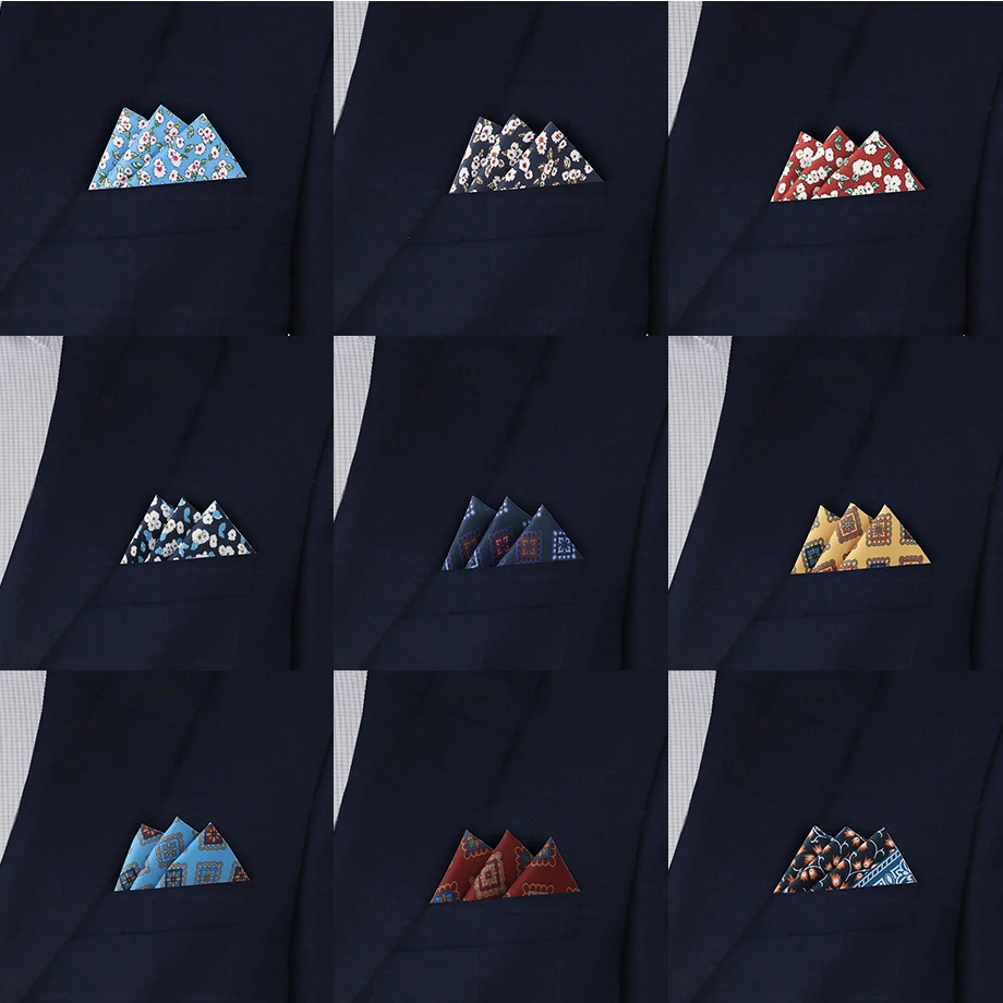 Pocket Square Printed pattern Fashion Men Handkerchief Floral Handkerchief
