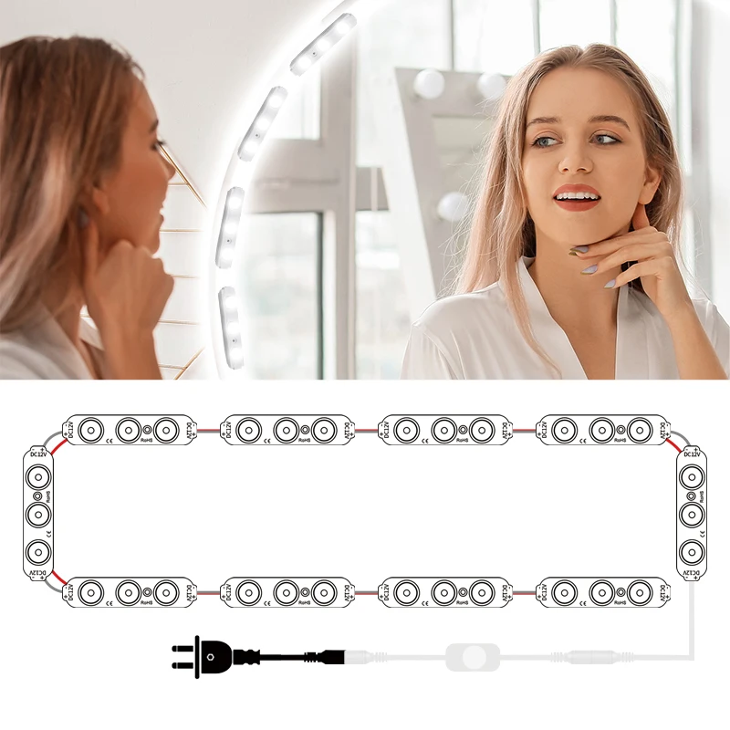 Description Picture 4 of itemMakeup Mirror LED Light Bulbs Vanity Lights DC12V Bathroom Dressing Table Lighting Dimmable Hollywood LED Vanity Light