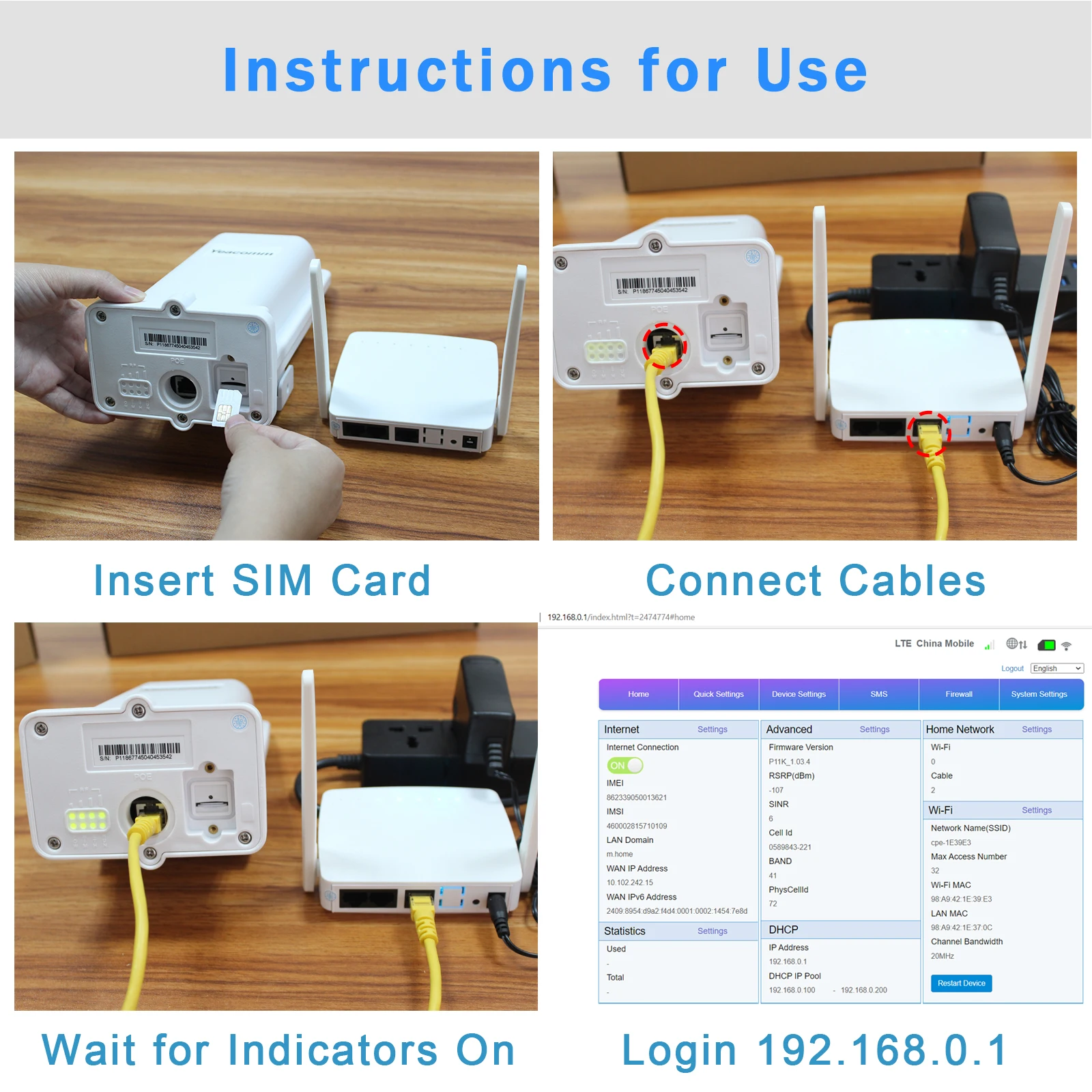 Free Shipping! Yeacomm YF-P11K 4G CPE WIFI KIT outdoor LTE Router and Indoor WIFI AP