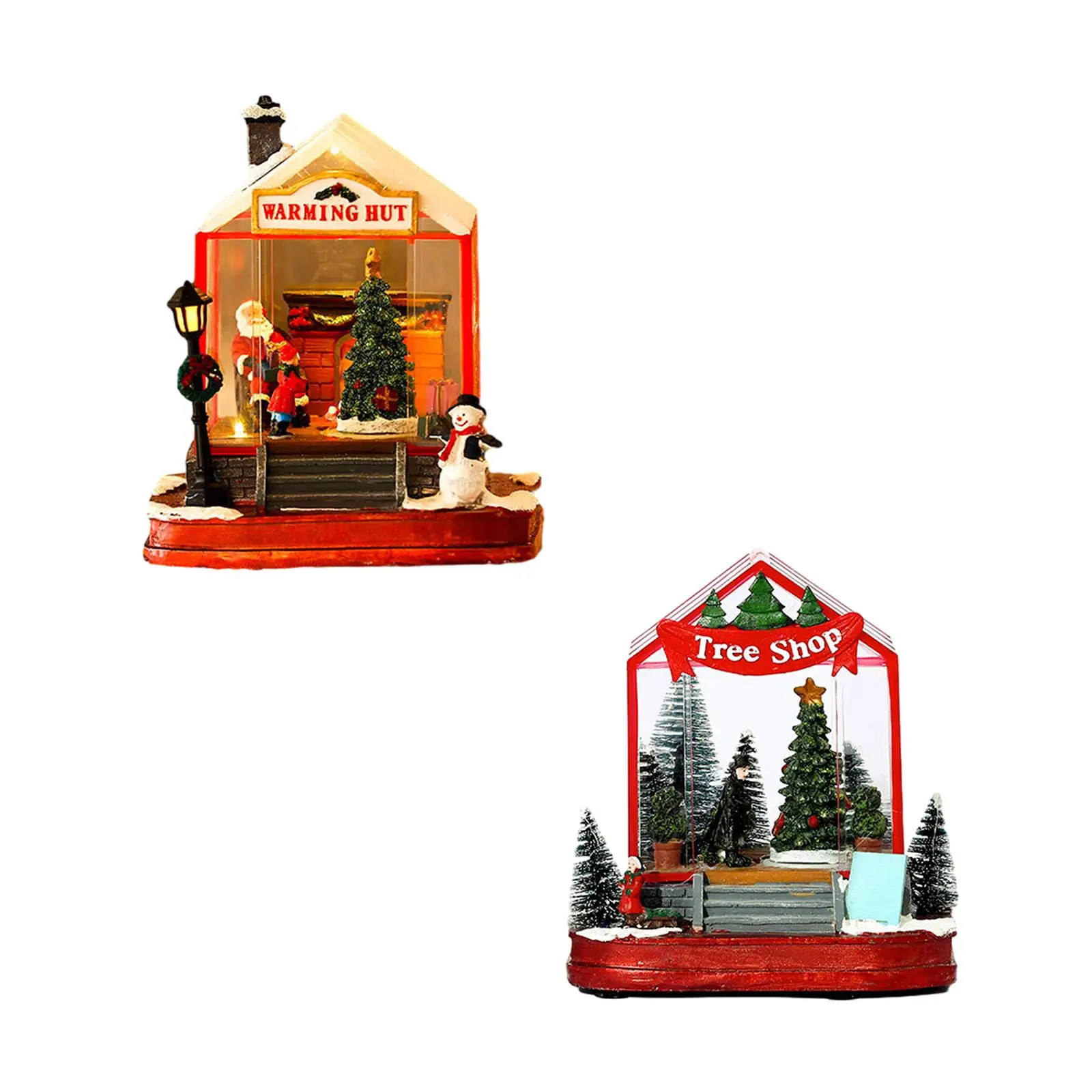 

Musical Lighted Christmas Village House Rotatable Decorative Collectible Music Box for Party Fireplace Festival Shelf Xmas Decor