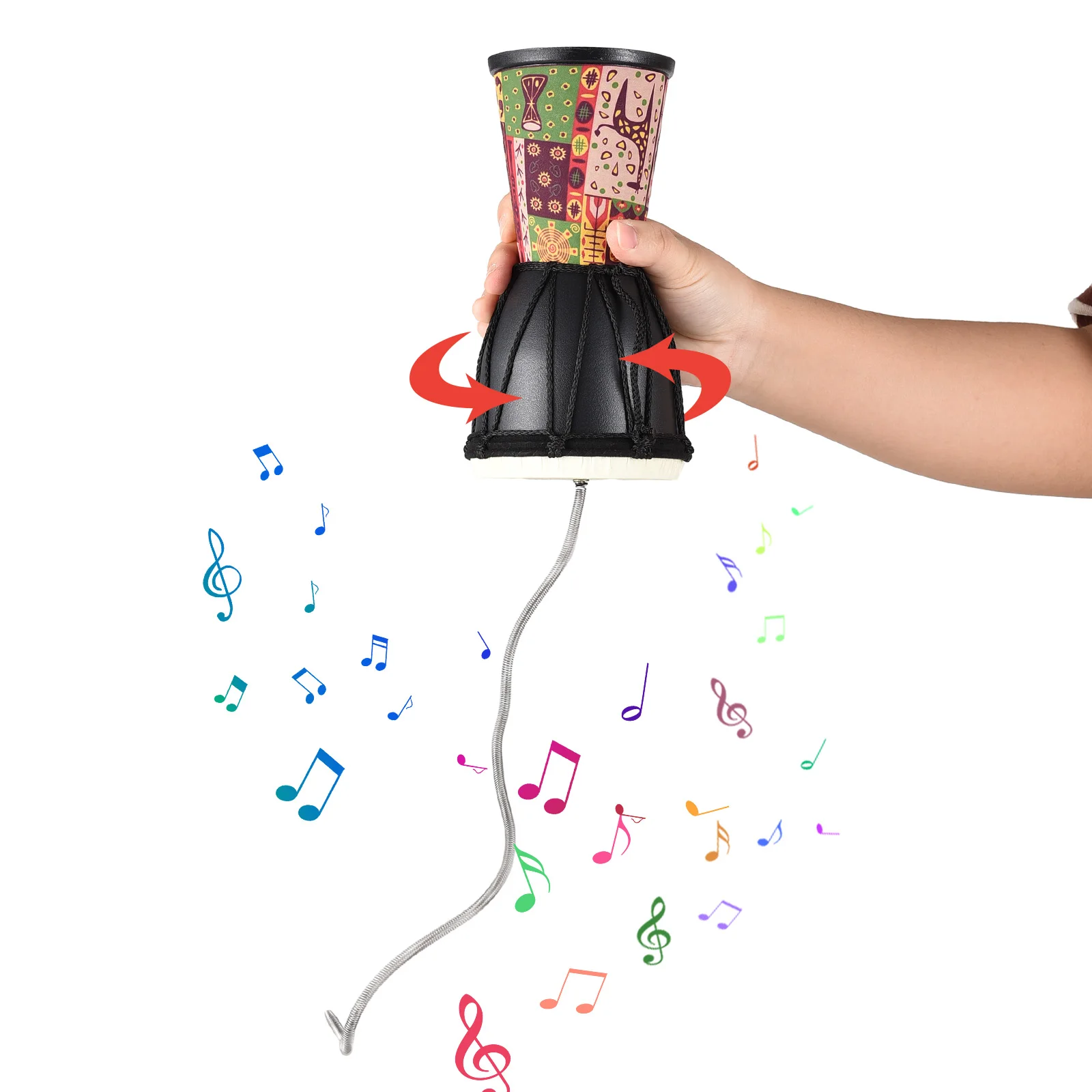 4 Inch Spring Drum Thunder Drum Sound Effect Instrument PVC Lightweight Portable Thunder Brightly Sound Simulation