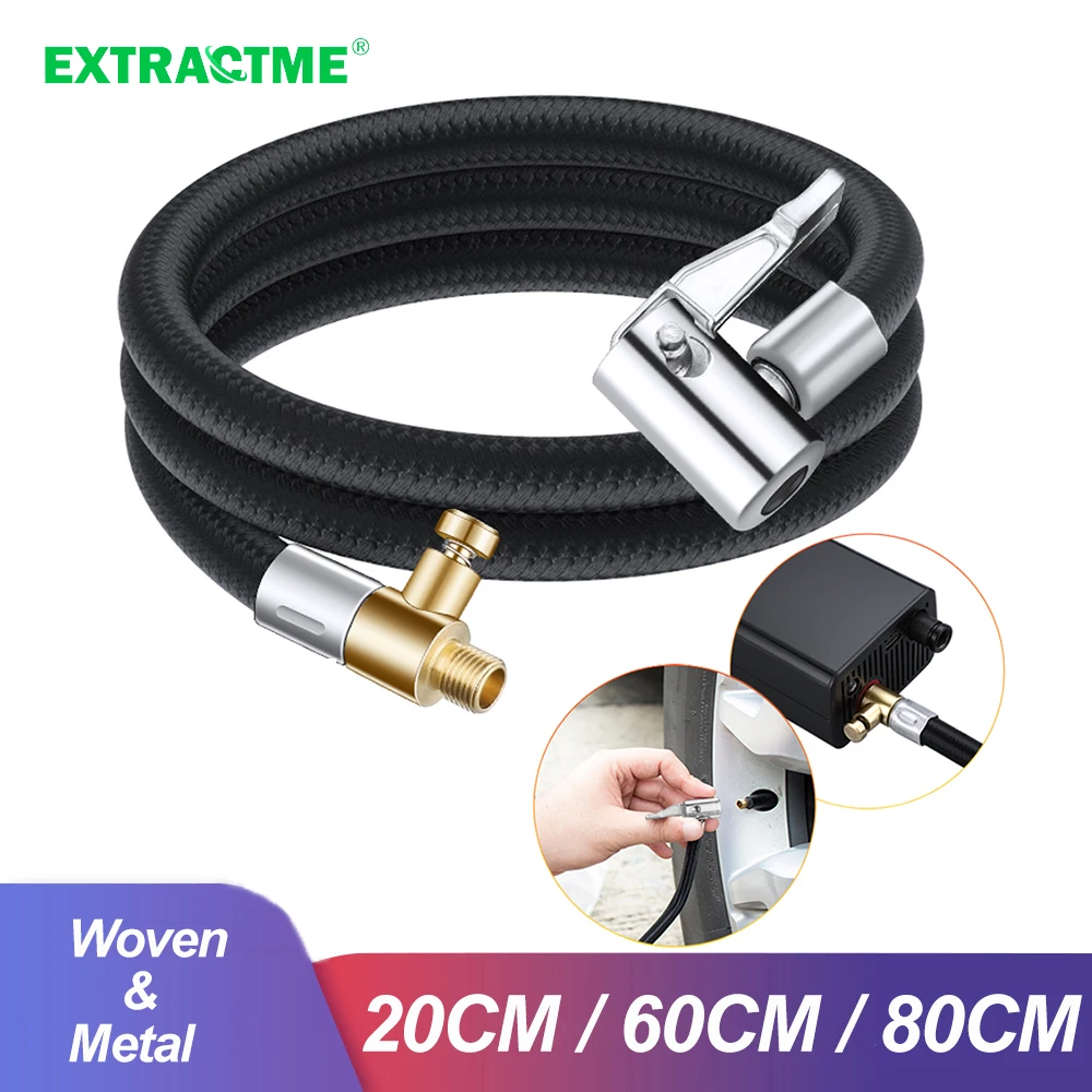 

Extractme Tire Inflator Hose Tyre Extension Hose Air Compressor Pipe Rubber Air Inflation Rubber Hose for Motorbike Bike Car