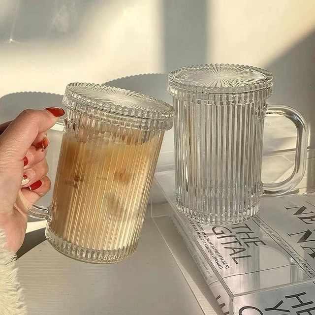 Transparent Borosilicate Glass Cup With Lid Teacup Juice Beer Can Milk  Mocha Cups Breakfast Mug For Kitchen Drinkware - Glass - AliExpress