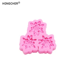 Floral Silicone Molds for DIY Crafts and Baking Projects (Pink)