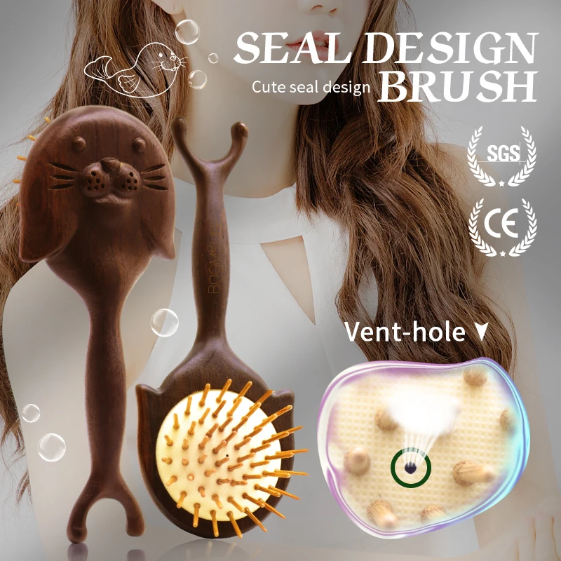 Sandalwood Hair Brush Women Head Face Scalp Gua Sha Massager Facial Wide Tooth Massage Comb Point Acupuncture Wooden Comb classic wooden blue tooth gramaphone player belt transmission and 33 1 3 45 78 rpm turntable w auto stop lp turntable player