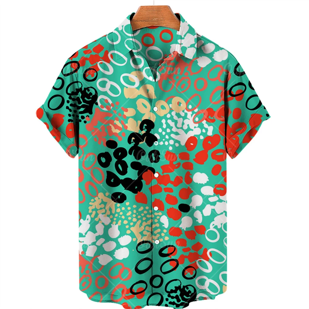 2022 3d Graffiti Oil Painting Printed Shirt Men Fashion Streetwear Hawaiian Beach Casual Lapel Plus Size 2022