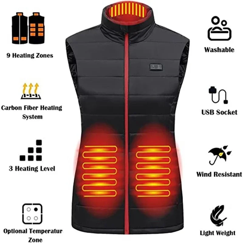 Heated Jacket Women 9 Heated Vest Zones Electric Heated Jackets