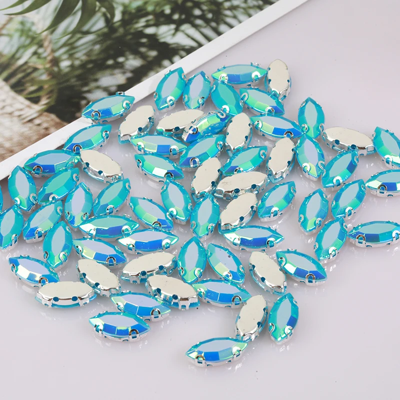 12-Color Acrylic Rhinestone Set with Silver Claw Settings for DIY Wedding Decorations