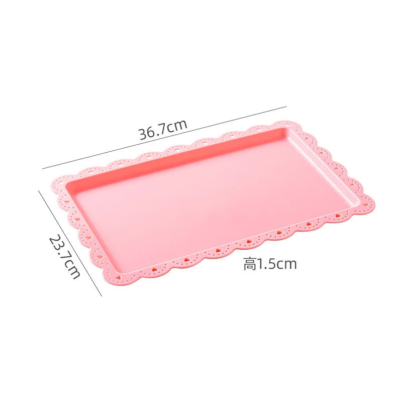 1Pc Serving Trays Rectangle Dessert Tray Plastic Platters Flat Cookie Cupcake Serving Tray Birthday Tea Party Wedding Decor 6