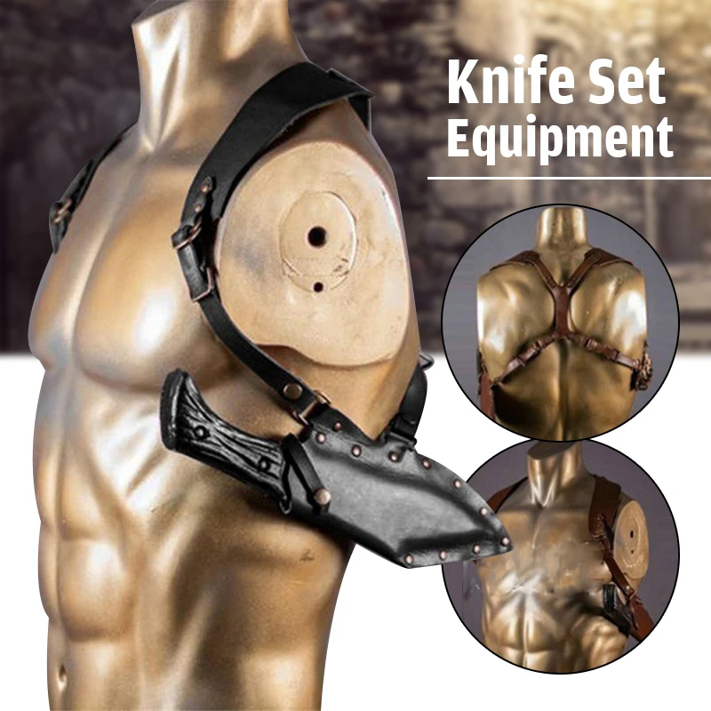 

Мужская винтажная кобура в стиле стимпанк с ремешком на спине