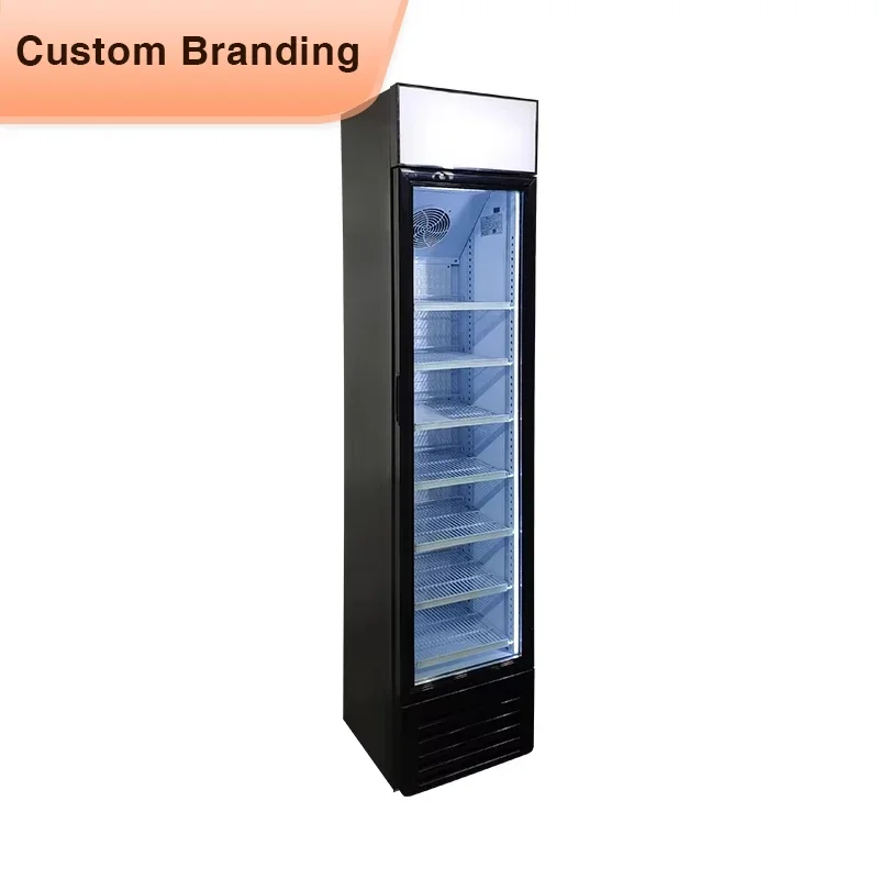 SC145B 145L Black Standard Slim Free Standing Vertical Upright Drinks Display Fridge