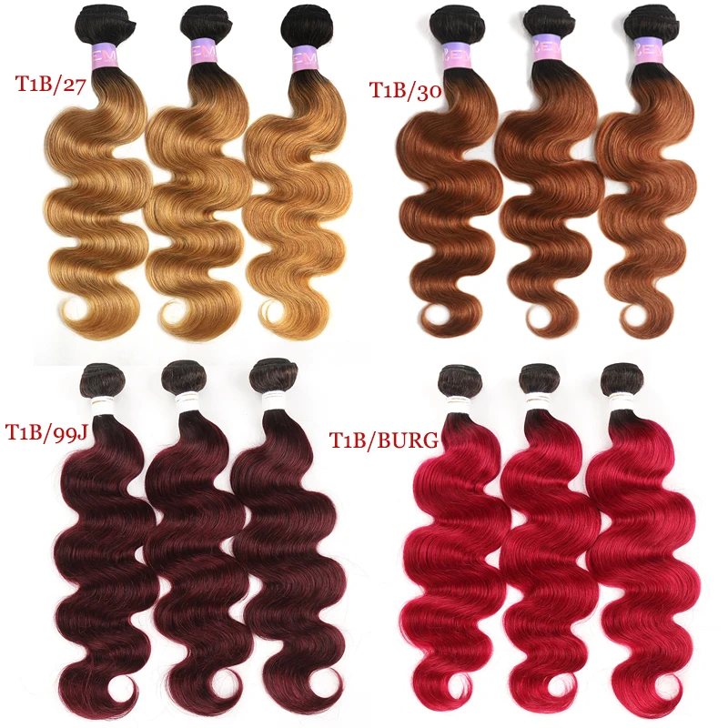 Blond Brown Red Color Human Hair Bundles 1/3 PCS Brazilian Body Wave Human Hair Extension 8-26 Inch Remy Weave Bundles KEMY