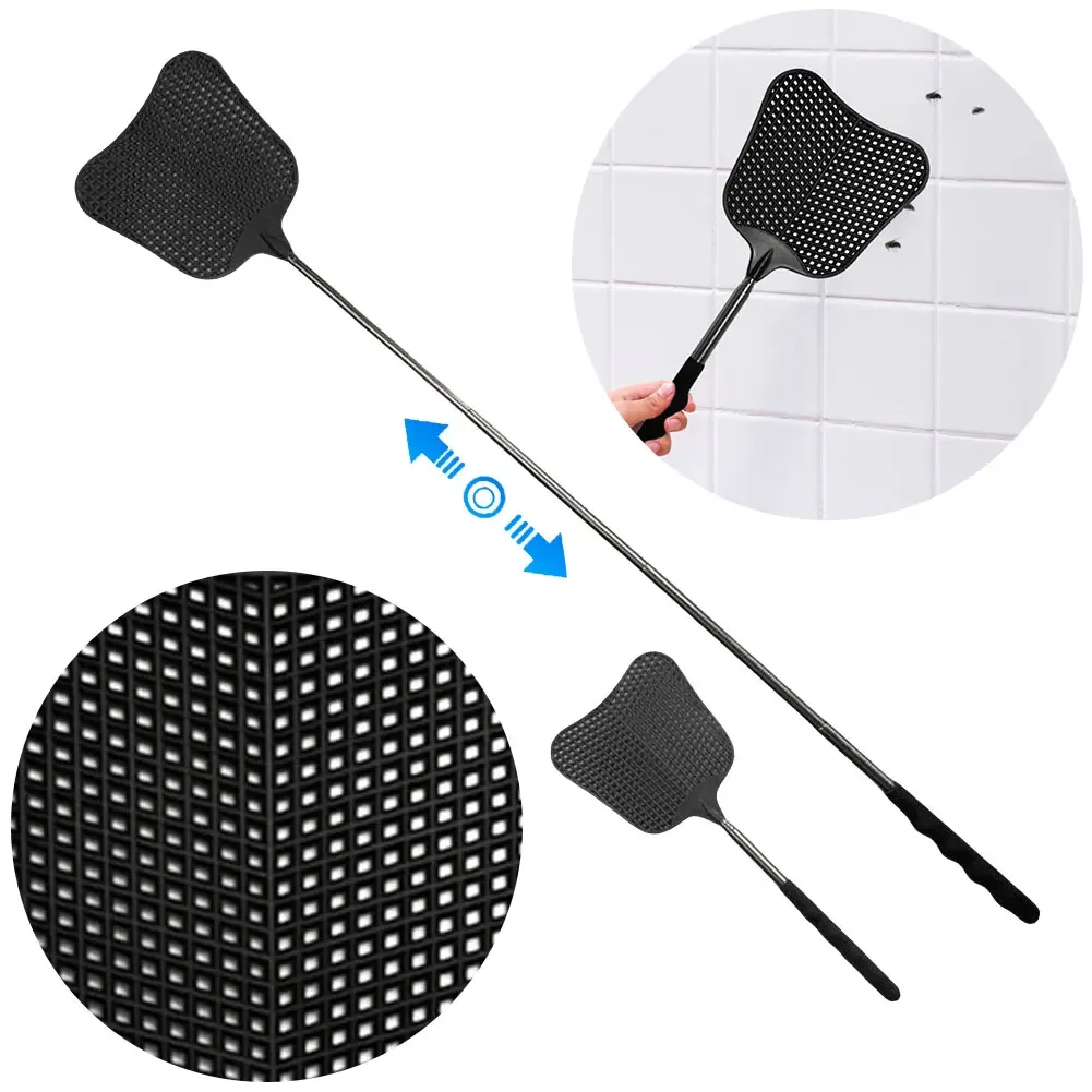 2Pcs Telescopic Fly Swatters Extendable Handle Fly Swatters Manual Bugs Killer Tools for Indoor Outdoor
